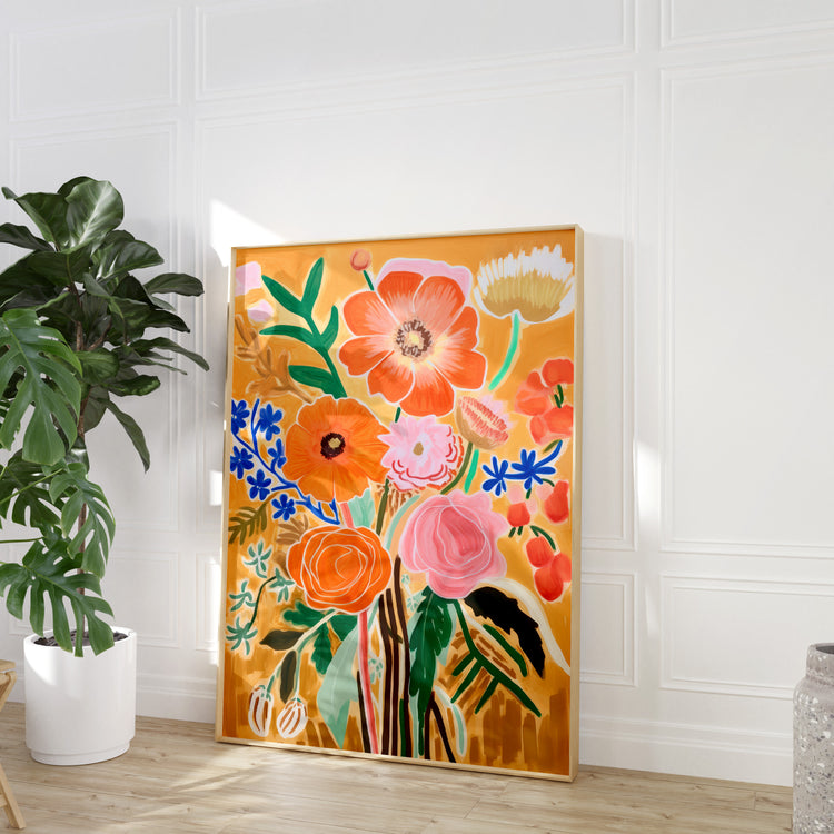 Orange Flowers Print