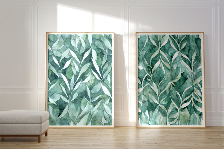 Abstract Leaves Set of 2 Prints