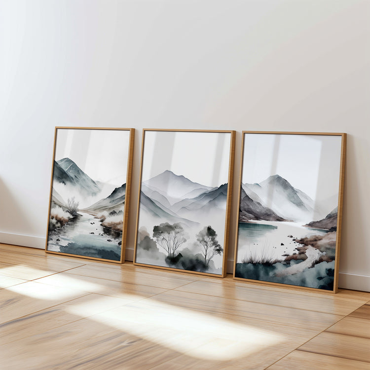 Grey Landscape Set of 3 Prints