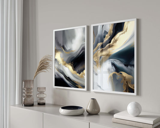 Grey Gold Set of 2 Prints