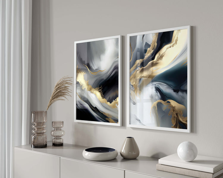 Grey Gold Set of 2 Prints
