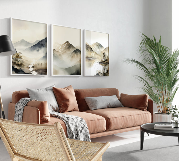 Beige Mountains Set of 3 Prints