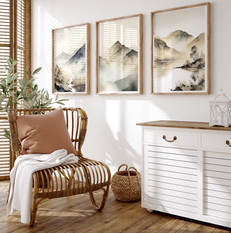 Beige Mountains Set of 3 Prints