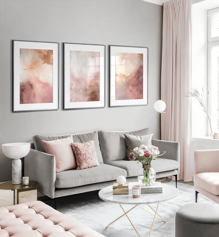 Dusky Pink Set of 3 Prints