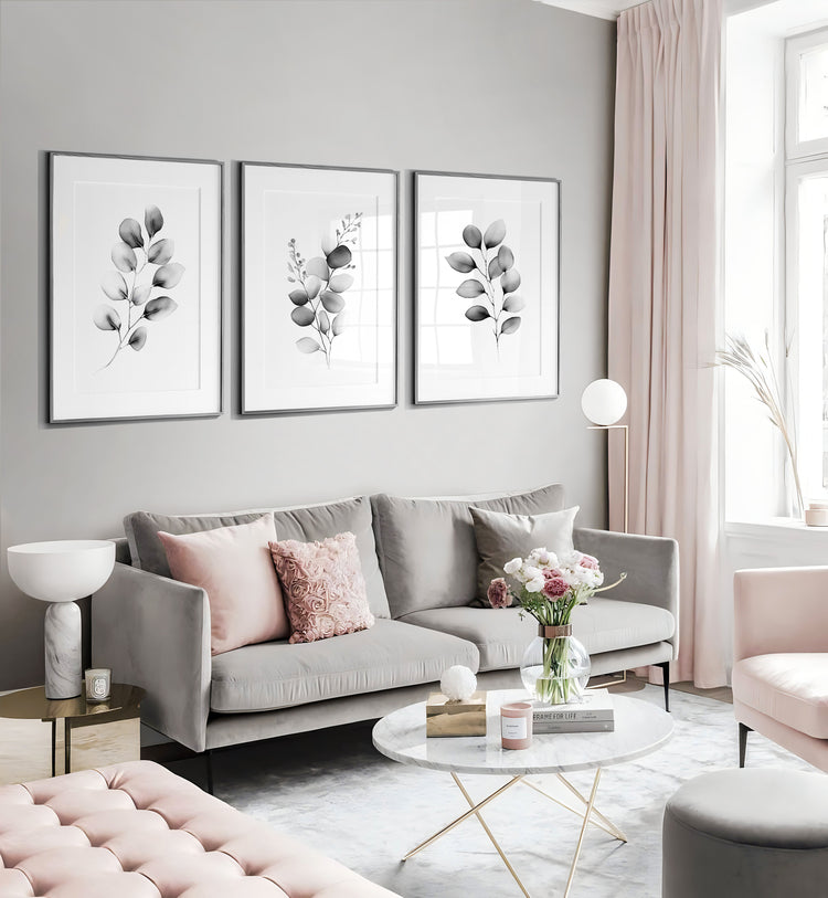 Grey Eucalyptus Set of 3 Prints