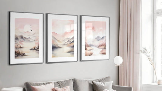 Pink Mountains II Set of 3 Prints
