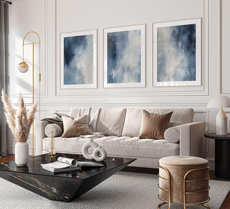 Blue Wash Set of 3 Prints