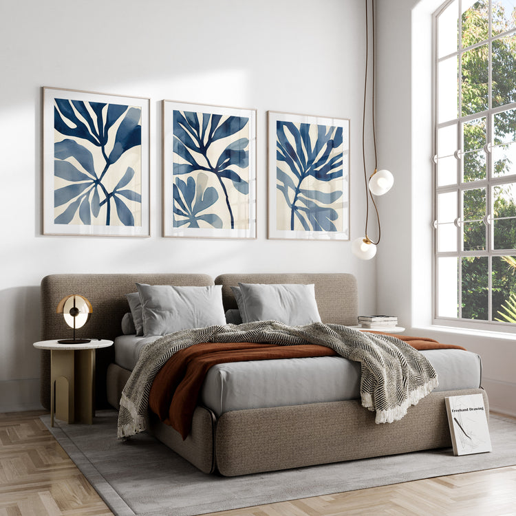 Blue Shapes Set of 3 Prints