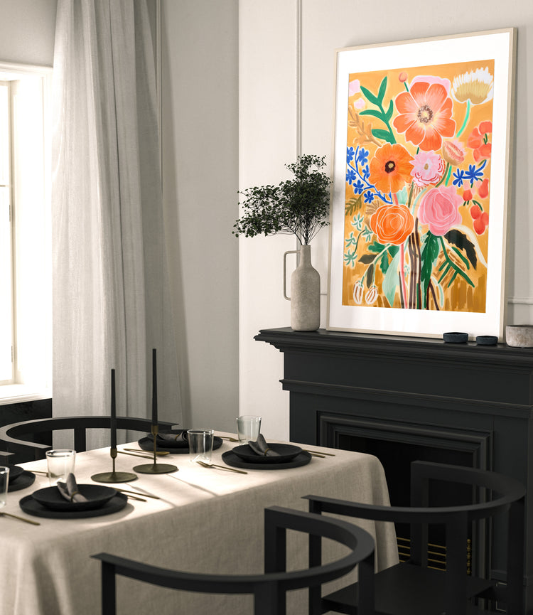 Orange Flowers Print