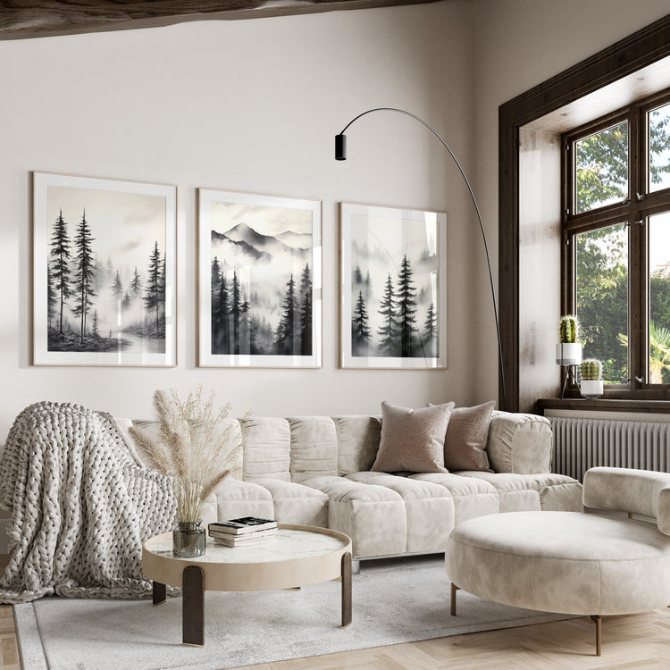 Black Cream Nordic Set of 3 Prints