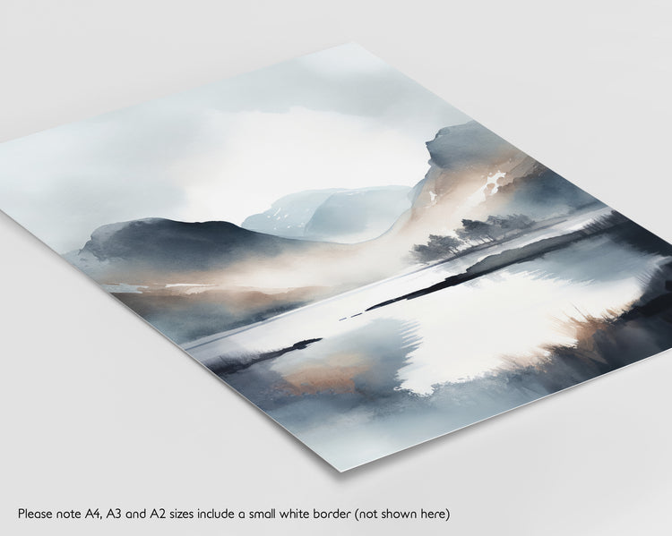 Dark Blue Mountains Set of 3 Prints