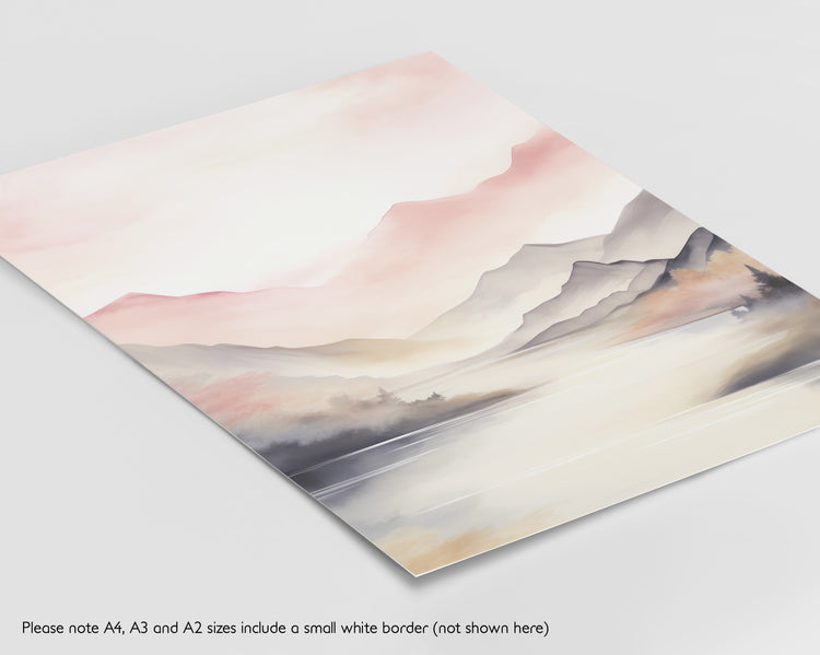 Pink Mountains II Set of 3 Prints