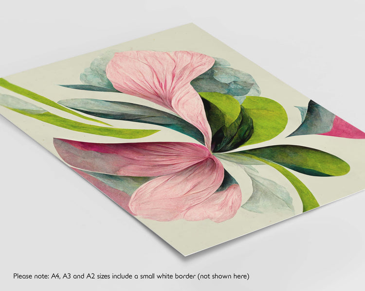 Green and Pink Floral Set of 2 Prints