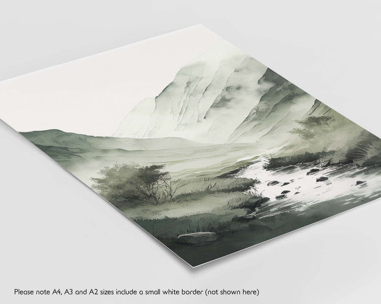 Sage Green Mountains Set of 3 Prints