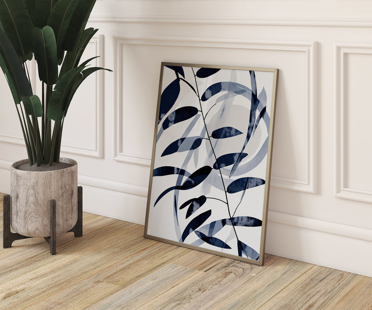 Blue Leaves Set of 3 Prints