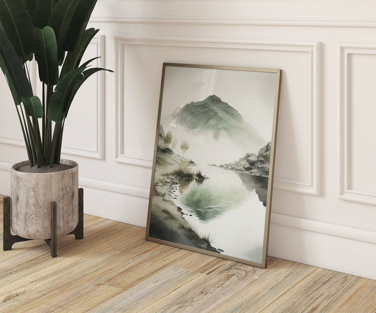 Sage Green Mountains Set of 3 Prints