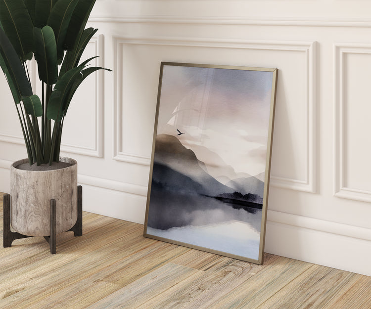 Purple Blue Mountains Set of 3 Prints