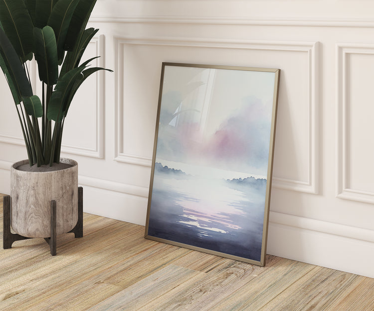 Purple Blue Landscape Set of 3 Prints