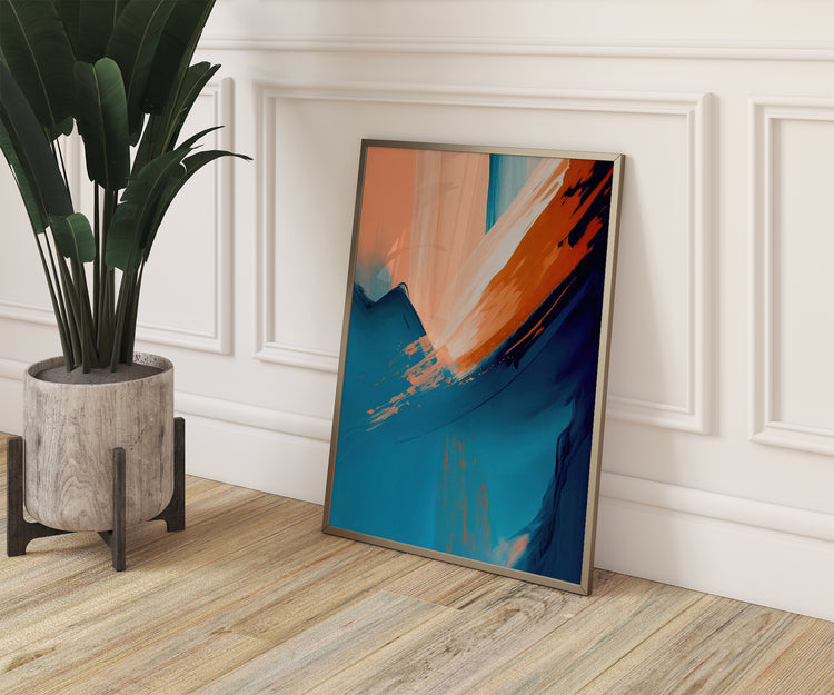 Orange and Blue Set of 3 Prints