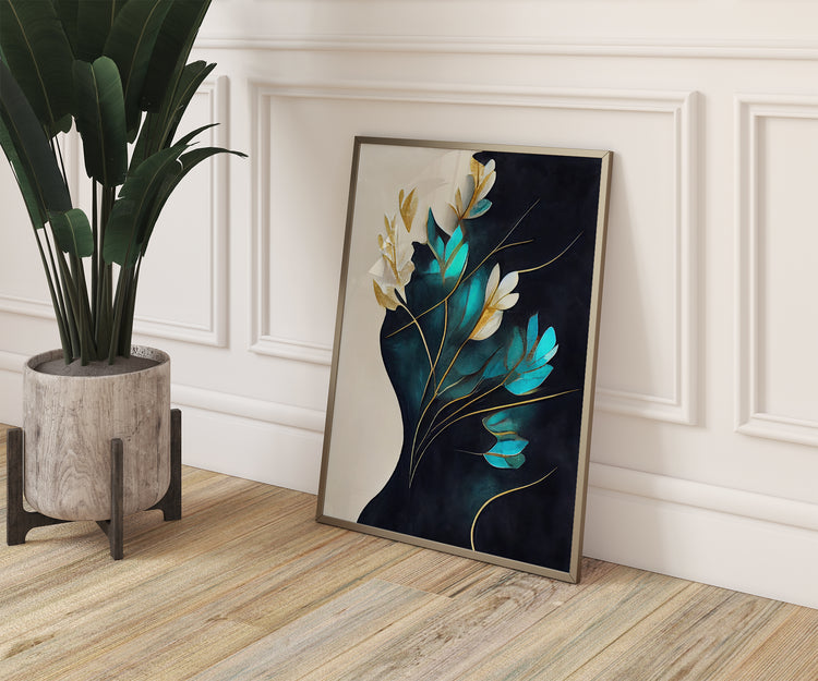 Turquoise Botanical Set of 3 Prints