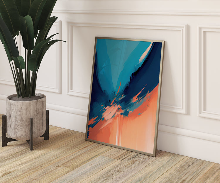 Orange and Blue Set of 3 Prints