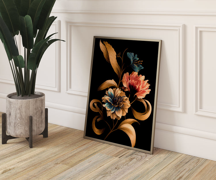 Dark Floral Set of 3 Prints