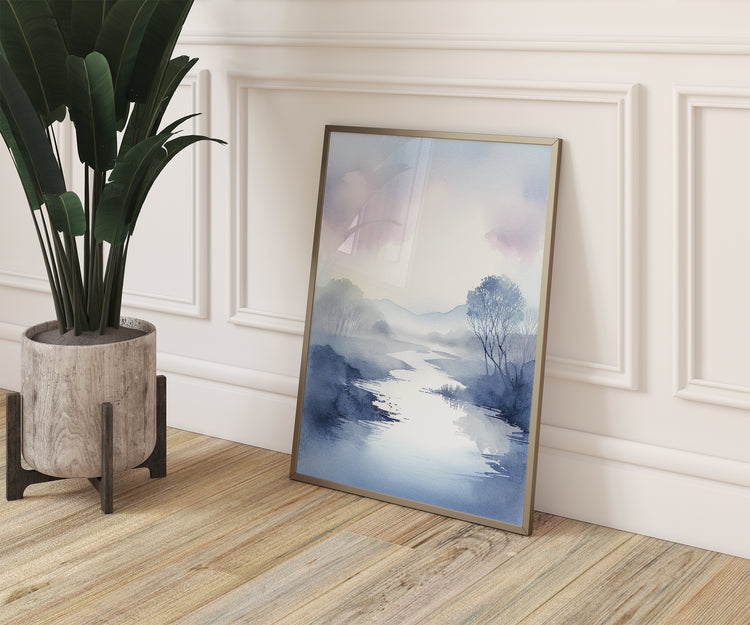 Purple Blue Landscape Set of 3 Prints