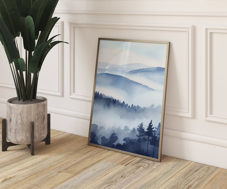 Nordic Blue Watercolour Set of 3 Prints