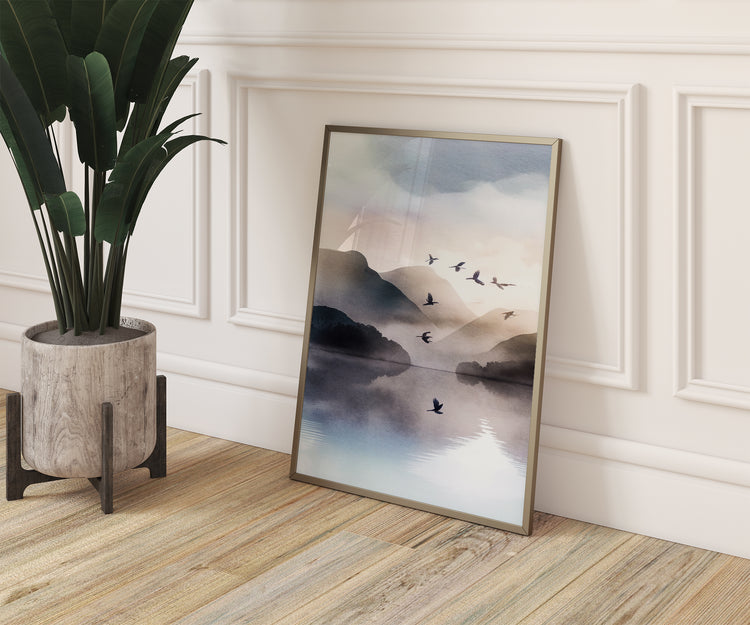 Purple Blue Mountains Set of 3 Prints