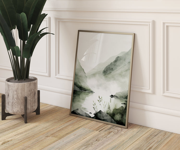 Sage Green Mountains Set of 3 Prints