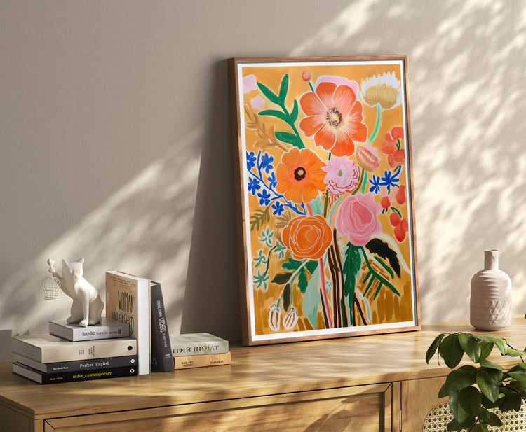Orange Flowers Print