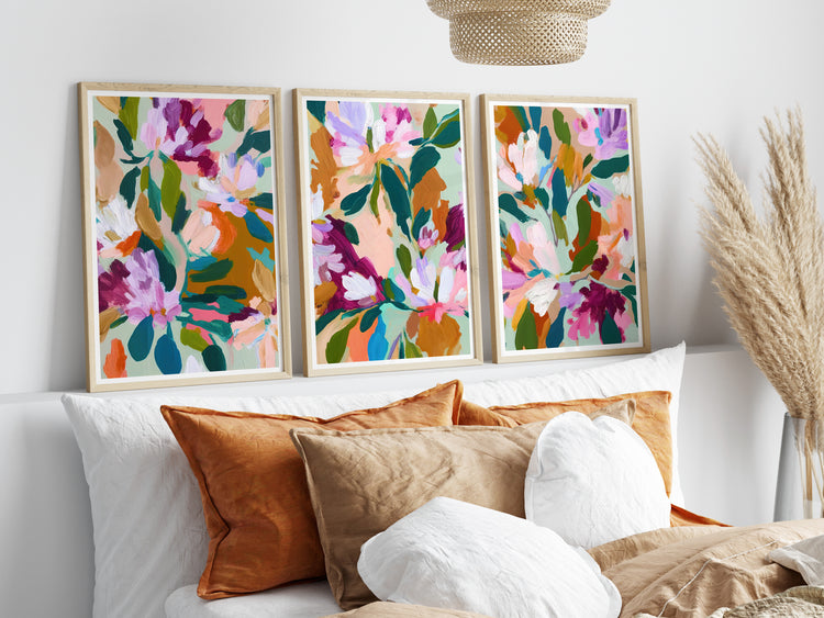 Bright Floral Set of 3 Prints