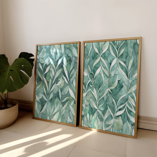 Abstract Leaves Set of 2 Prints