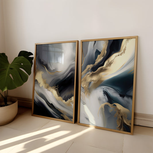 Grey Gold Set of 2 Prints