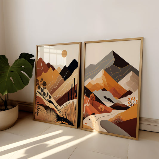 Boho Mountains Set of 2 Prints