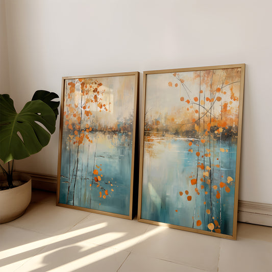 Abstract Leaves Set of 2 Prints