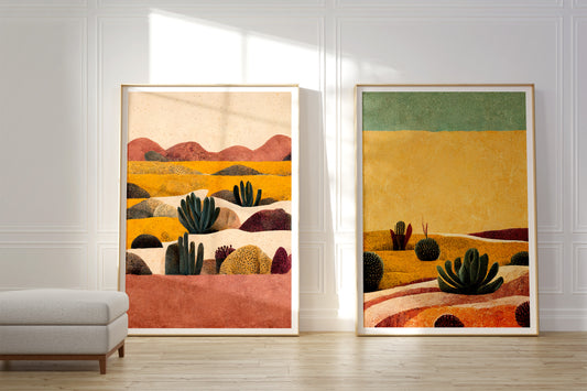 Boho Cactus Set of 2 Prints