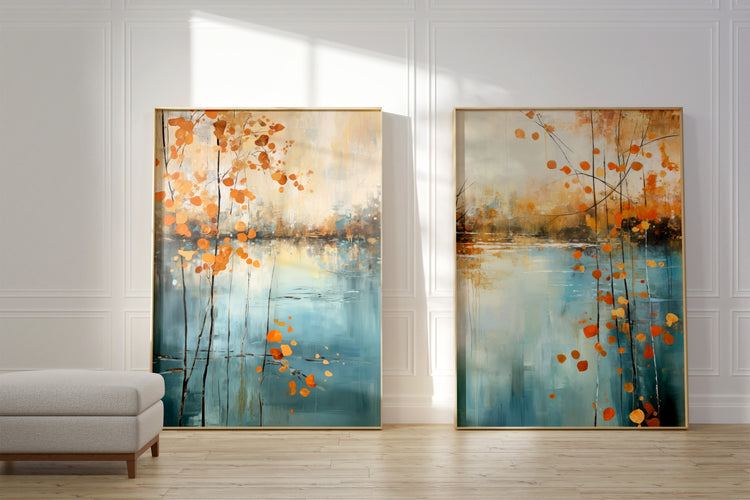 Abstract Leaves Set of 2 Prints