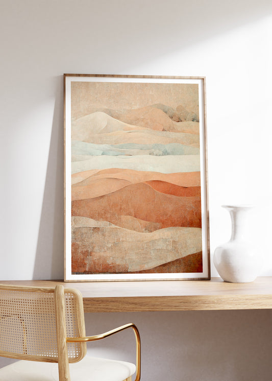 Terracotta Abstract Landscape Print