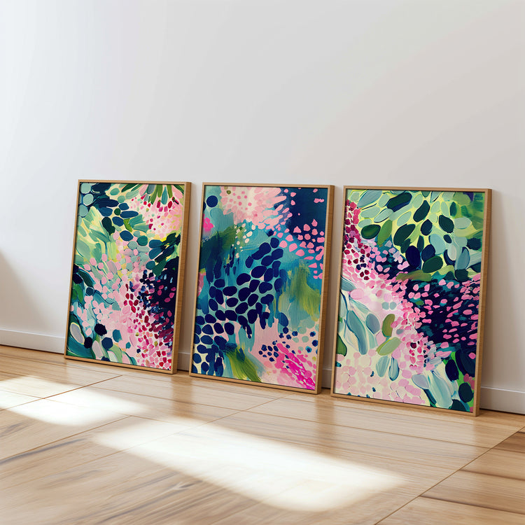 Vibrant Floral Set of 3 Prints