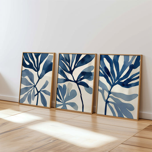 Blue Shapes Set of 3 Prints