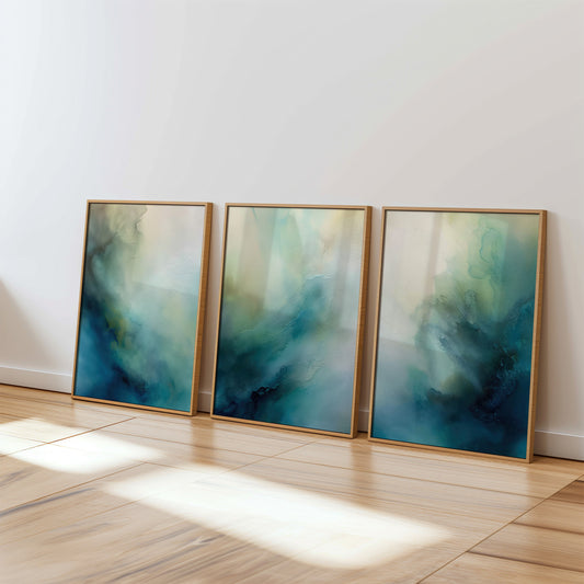 Turquoise Wash Set of 3 Prints