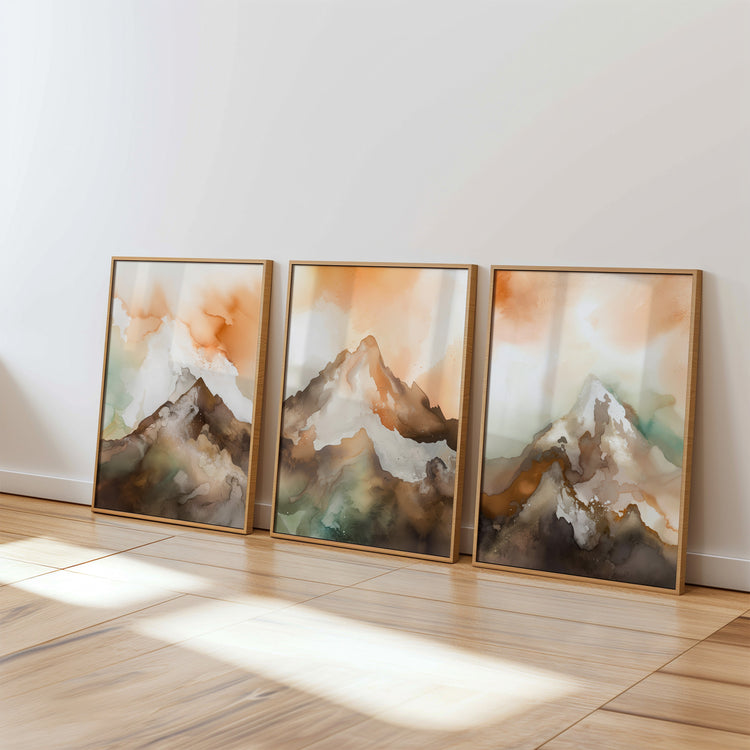 Orange Mountains Set of 3 Prints