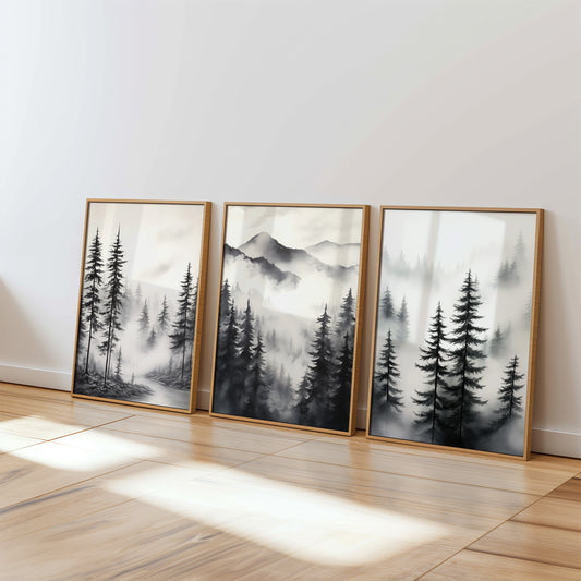 Black Cream Nordic Set of 3 Prints