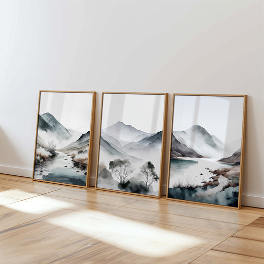 Grey Landscape Set of 3 Prints