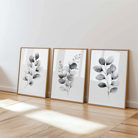 Grey Eucalyptus Set of 3 Prints