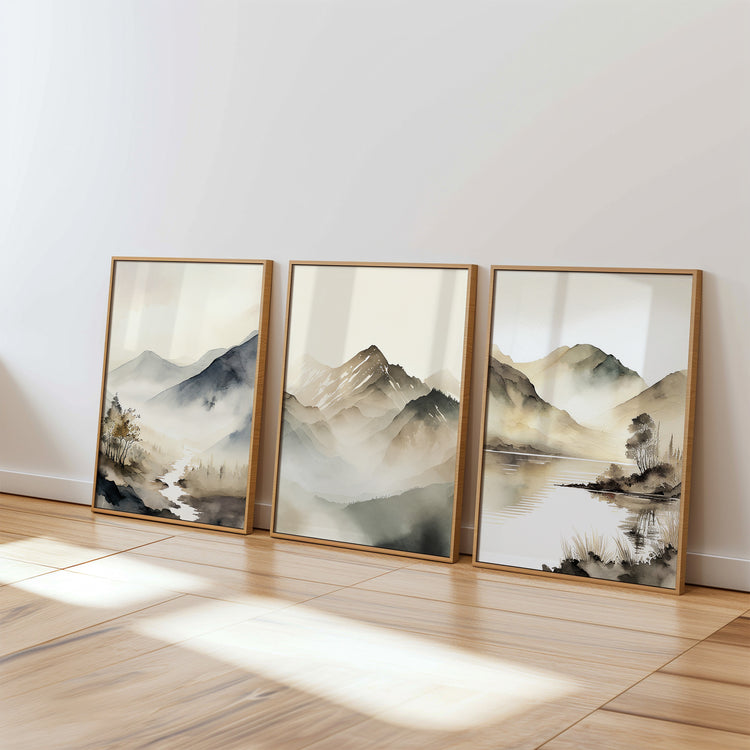 Beige Mountains Set of 3 Prints