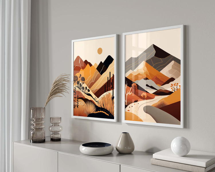 Boho Mountains Set of 2 Prints