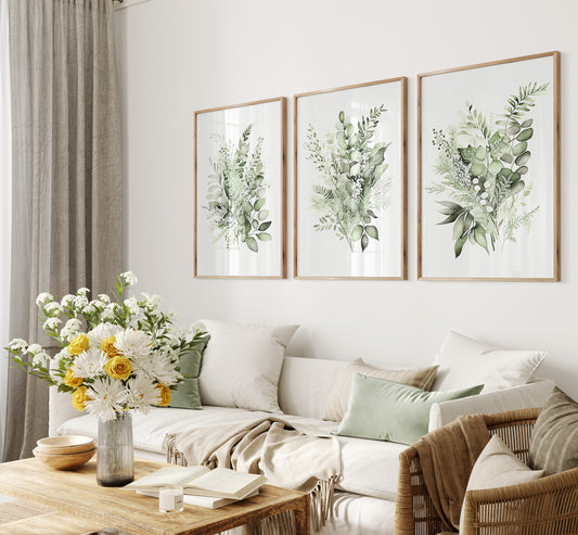 Eucalyptus Leaves Set of 3 Prints