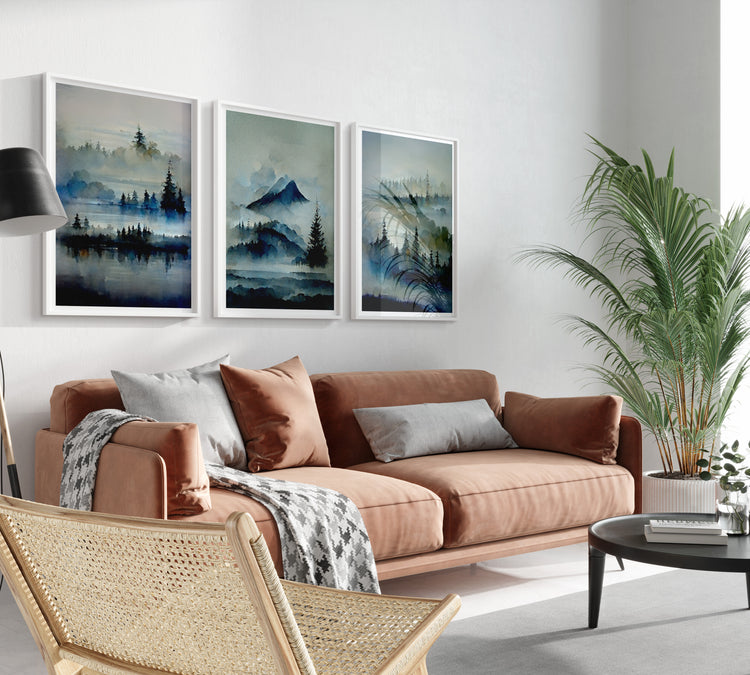 Blue Landscape Set of 3 Prints